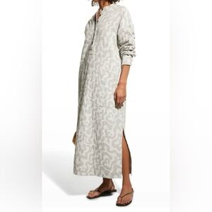 Mara Hoffman Robin Abstract Print Jacquard  Long Sleeve Grey dress size large